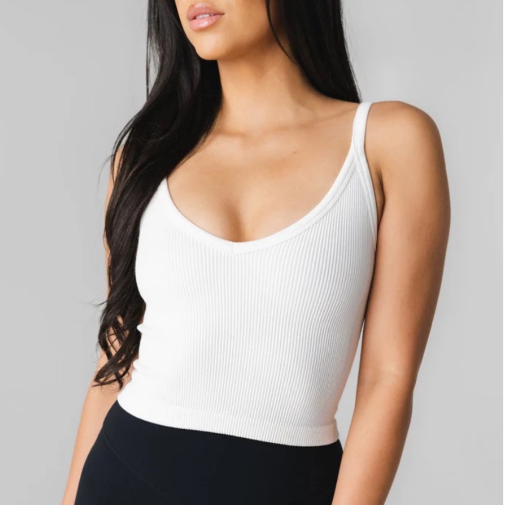 NWOT Vitality Synergy Ribbed White Tank Top Size XS/S